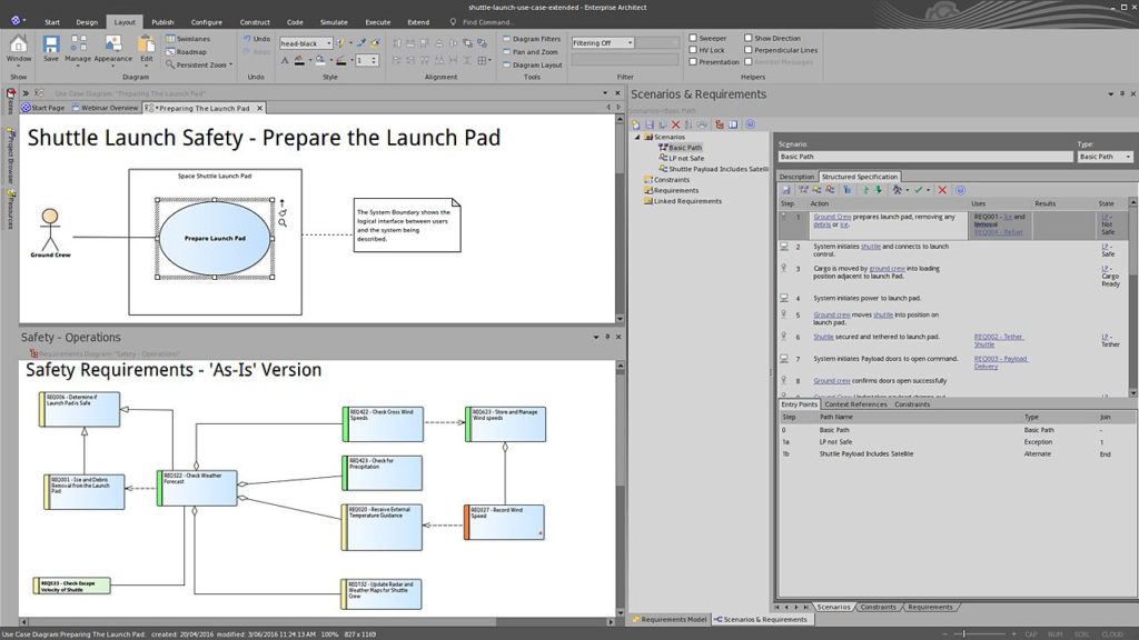 A screen showing Enterprise Architect.